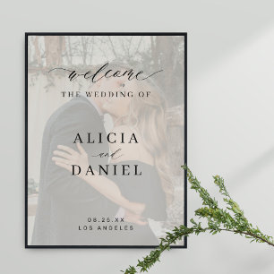 Affiche Panneau de bienvenue du mariage de script élégant