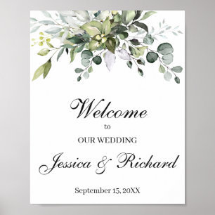 Affiche Panneau de bienvenue du Mariage Eucalyptus