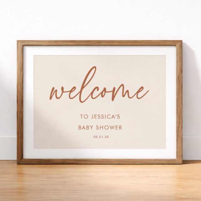 Affiche Panneau de bienvenue élégant Boho Terracotta pour  (Créateur téléchargé)