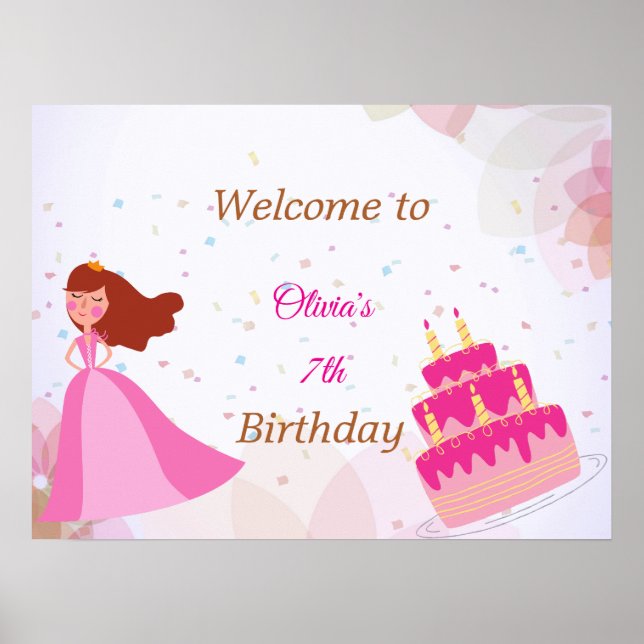 Affiche Panneau de bienvenue élégant pour l'anniversaire d (Devant)