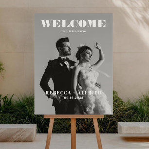 Affiche Panneau de bienvenue élégant pour mariage photo