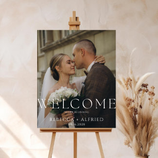 Affiche Panneau de bienvenue élégant pour mariage photo