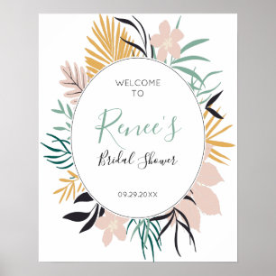 Affiche Panneau de bienvenue élégant pour une baby shower