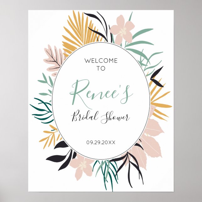 Affiche Panneau de bienvenue élégant pour une baby shower  (Devant)