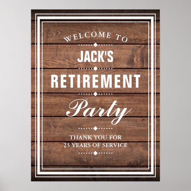 Affiche Panneau de bienvenue en bois rustique pour fête de (Devant)