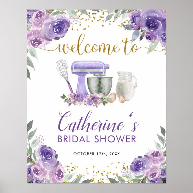 Affiche Panneau de bienvenue en cuisine Purple Stock (Devant)