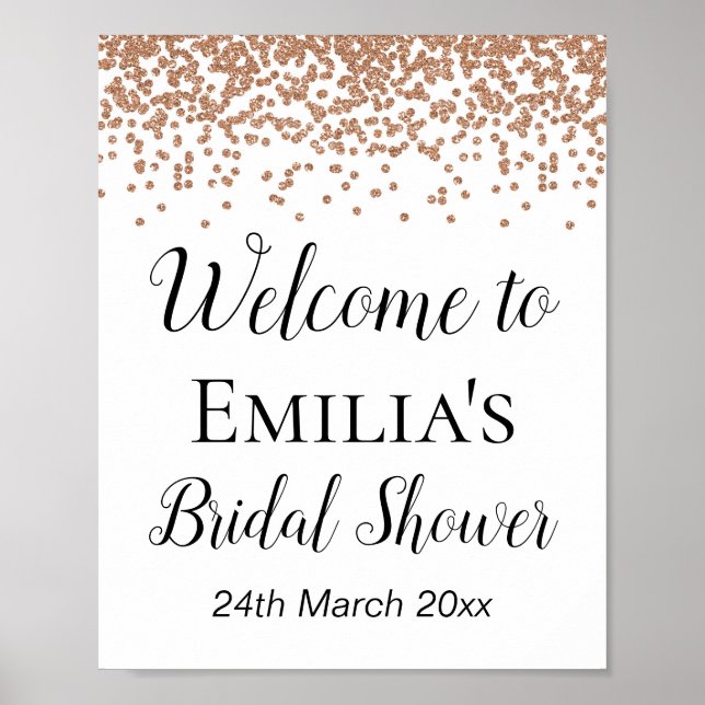 Affiche Panneau de bienvenue en or rose - Mariage | Pannea (Devant)