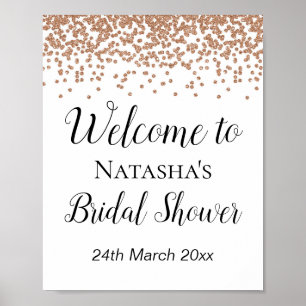 Affiche Panneau de bienvenue en or rose - Mariage Pannea