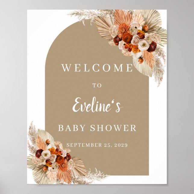 Affiche Panneau de bienvenue en terre cuite orange bordeau (Devant)