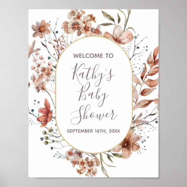 Affiche Panneau de bienvenue Fleurs sauvages automnales Aq (Devant)