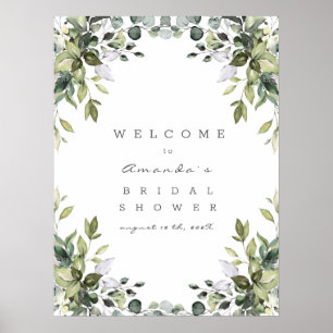 Affiche Panneau de Bienvenue Floral de Verdure pour Mariag