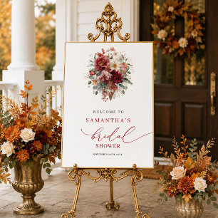 Affiche Panneau de bienvenue floral eucalyptus automne ent
