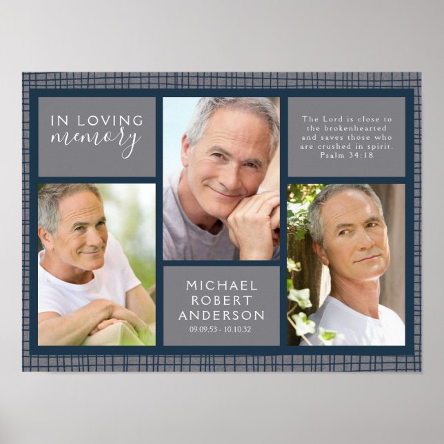 Affiche Panneau de bienvenue funéraire masculin en souveni (Devant)