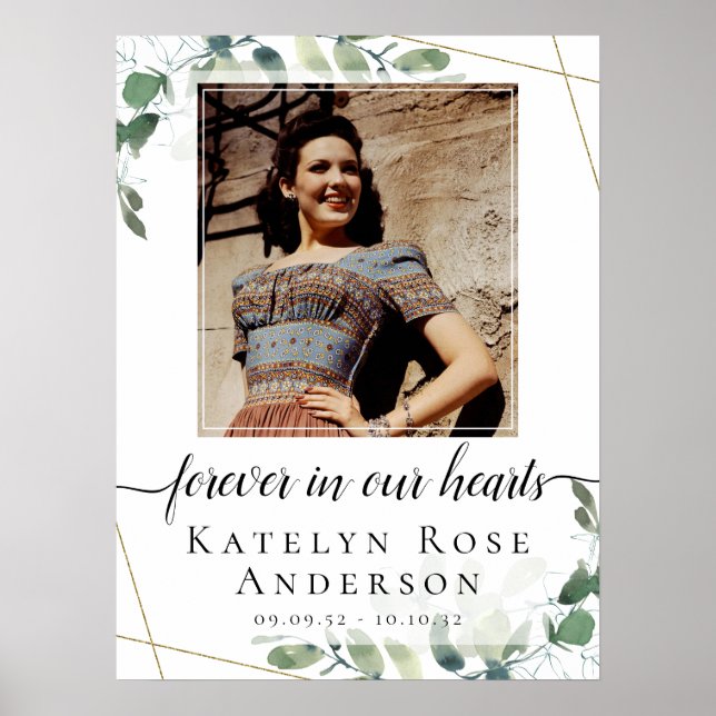 Affiche Panneau de bienvenue funéraire Photo Eucalyptus (Devant)