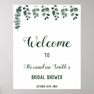 Affiche Panneau de Bienvenue Greenery Eucalyptus pour une 