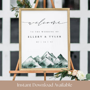 Affiche Panneau de bienvenue imprimable pour mariage à la