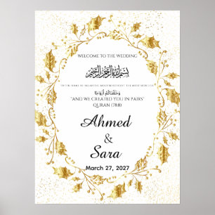 Affiche Panneau de bienvenue islamique luxueux Couronne de