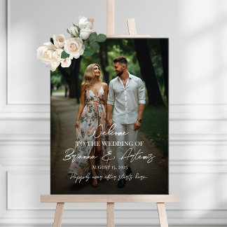 Affiche Panneau de bienvenue mariage avec photo