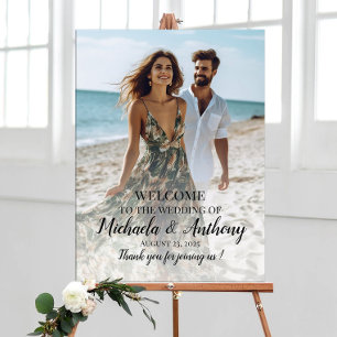 Affiche Panneau de bienvenue mariage avec photo