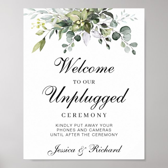 Affiche Panneau de bienvenue Mariage Eucalyptus Unplugged (Devant)
