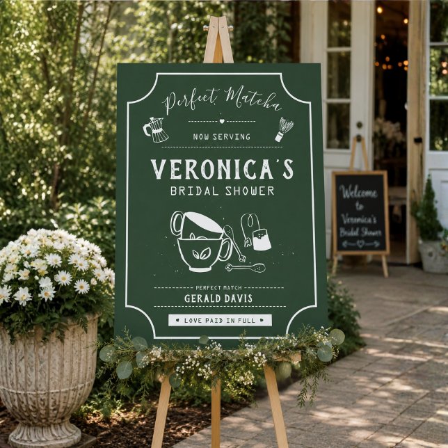 Affiche Panneau de Bienvenue Mariage Thème Matcha Parfait (Créateur téléchargé)