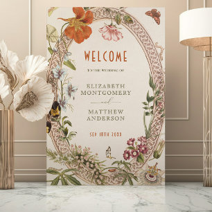 Affiche Panneau de Bienvenue Mariage Vintage Art Nouveau
