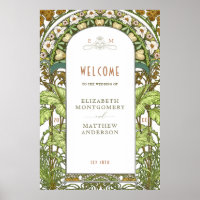Panneau de bienvenue Mariage Vintage Art Nouveau p