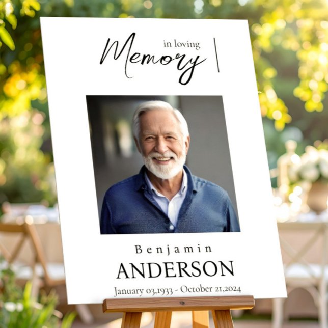 Affiche Panneau de bienvenue mémorial funéraire Foto Elega (Créateur téléchargé)