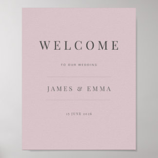 Affiche Panneau de bienvenue minimaliste | Rose poussiéreu