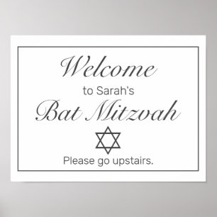 Affiche Panneau de bienvenue Mitzvah minimaliste moderne b