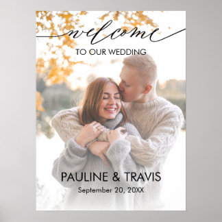 Affiche Panneau de bienvenue moderne mariage