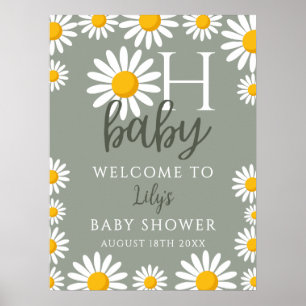 Affiche Panneau de bienvenue Oh Baby Daisy pour une baby s