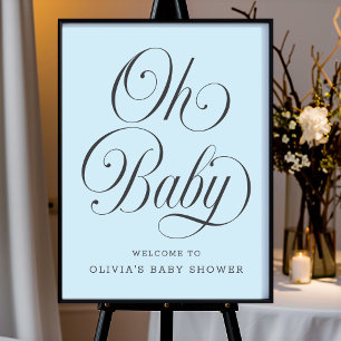 Affiche Panneau de bienvenue Oh Baby Elegant Blue Boy Baby