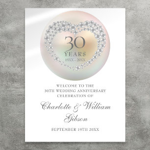 Affiche Panneau de bienvenue perle pour les 30 ans de mari