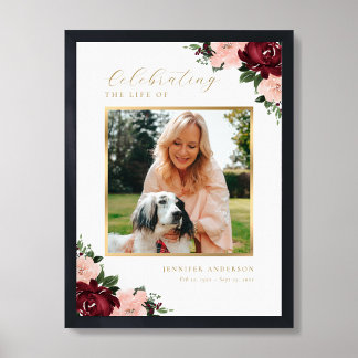 Affiche Panneau de bienvenue photo floral pour célébration