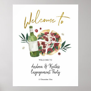 Affiche Panneau de bienvenue Pizza et Bière Le couple parf