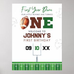 Affiche Panneau de bienvenue pour 1er anniversaire de foot