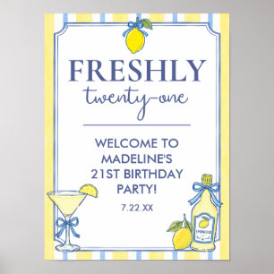 Affiche Panneau de bienvenue pour 21 ans Trendy Lemon Fres