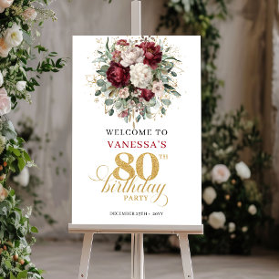 Affiche Panneau de bienvenue pour 80e anniversaire Bohème