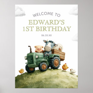 Affiche Panneau de bienvenue pour anniversaire avec tracte