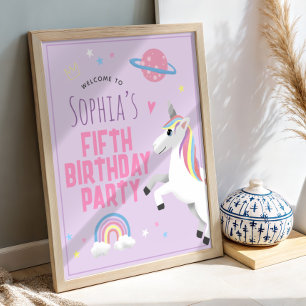 Affiche Panneau de bienvenue pour anniversaire de fille av