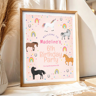Affiche Panneau de bienvenue pour anniversaire de fille av