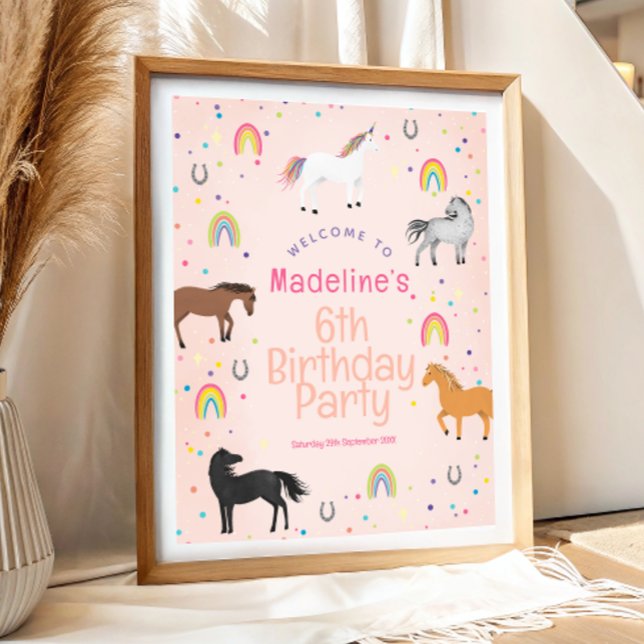 Affiche Panneau de bienvenue pour anniversaire de fille av (Créateur téléchargé)