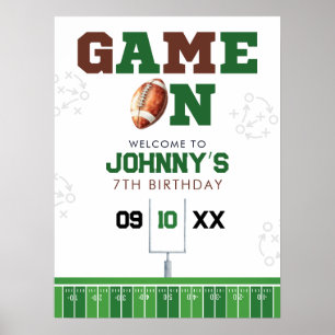 Affiche Panneau de bienvenue pour anniversaire de football