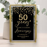 Affiche Panneau de bienvenue pour anniversaire de mariage<br><div class="desc">Célébrez votre anniversaire de mariage avec style grâce à notre élégant panneau de bienvenue en calligraphie. Ils peuvent être personnalisés avec vos détails et adaptés à n'importe quelle couleur.</div>