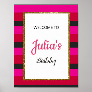 Affiche Panneau de bienvenue pour anniversaire/enterrement