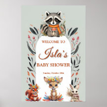 Panneau de Bienvenue pour Baby Shower Animaux de l