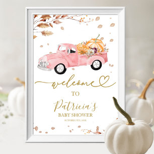 Affiche Panneau de bienvenue pour Baby Shower automnal sur