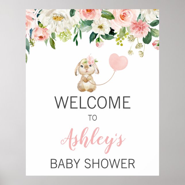 Affiche Panneau de bienvenue pour Baby Shower avec ballon  (Devant)