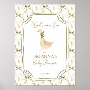 Affiche Panneau de bienvenue pour baby shower avec comptin